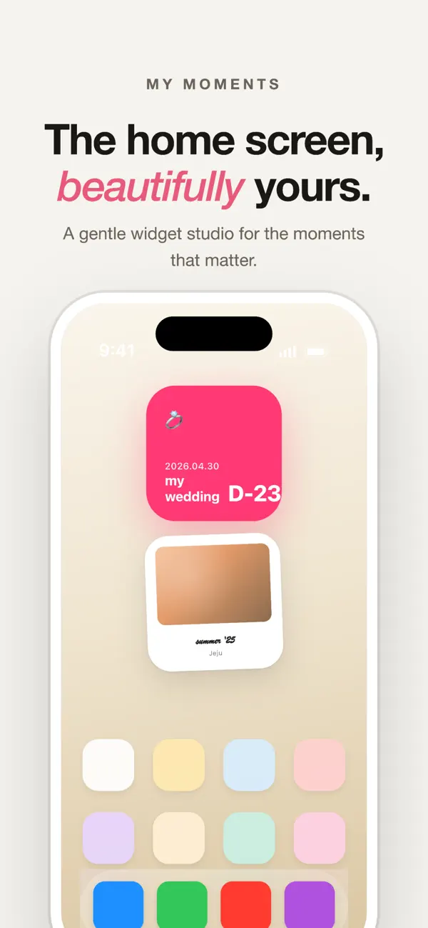 Screenshot #1 pour Deco Widget: Photo,D-Day,Memo