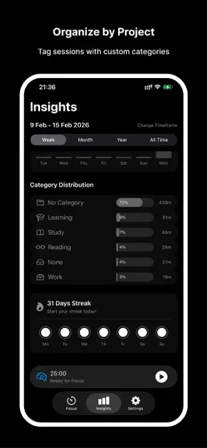 Liquid Focus - Pomodoro Timer screenshot 4