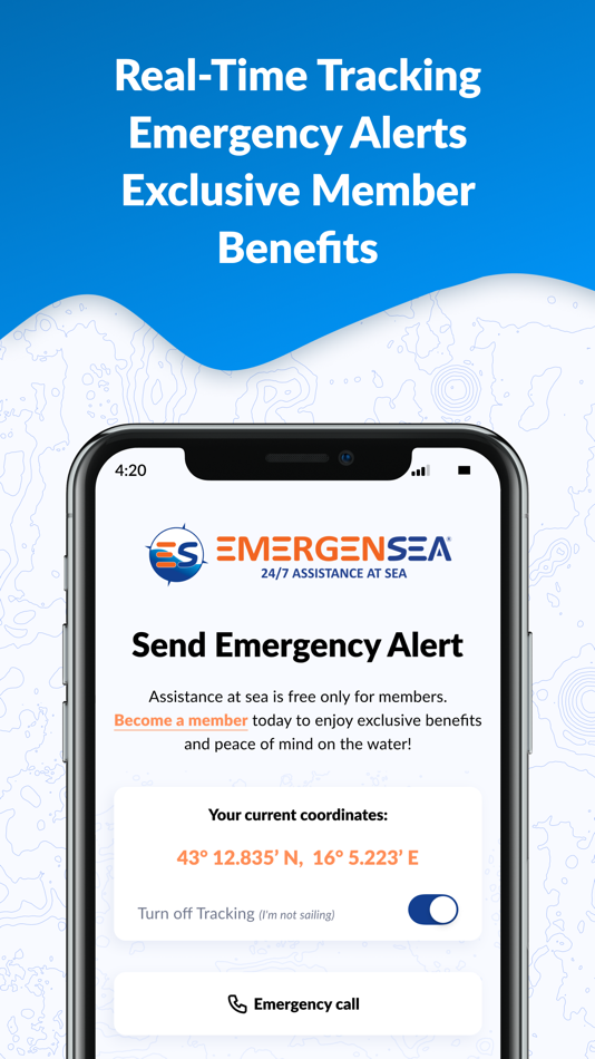 #1. EmergenSea Live Tracking (iOS) 由: Morgan Code d.o.o.
