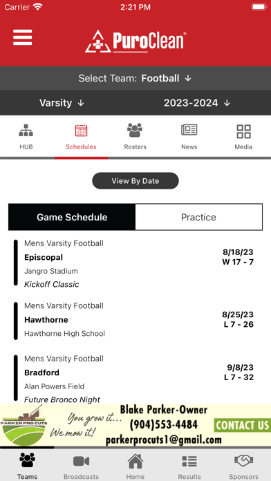 Middleburg Bronco Athletics Screenshot