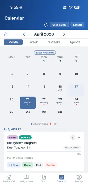 Homework Tracker App screenshot 3