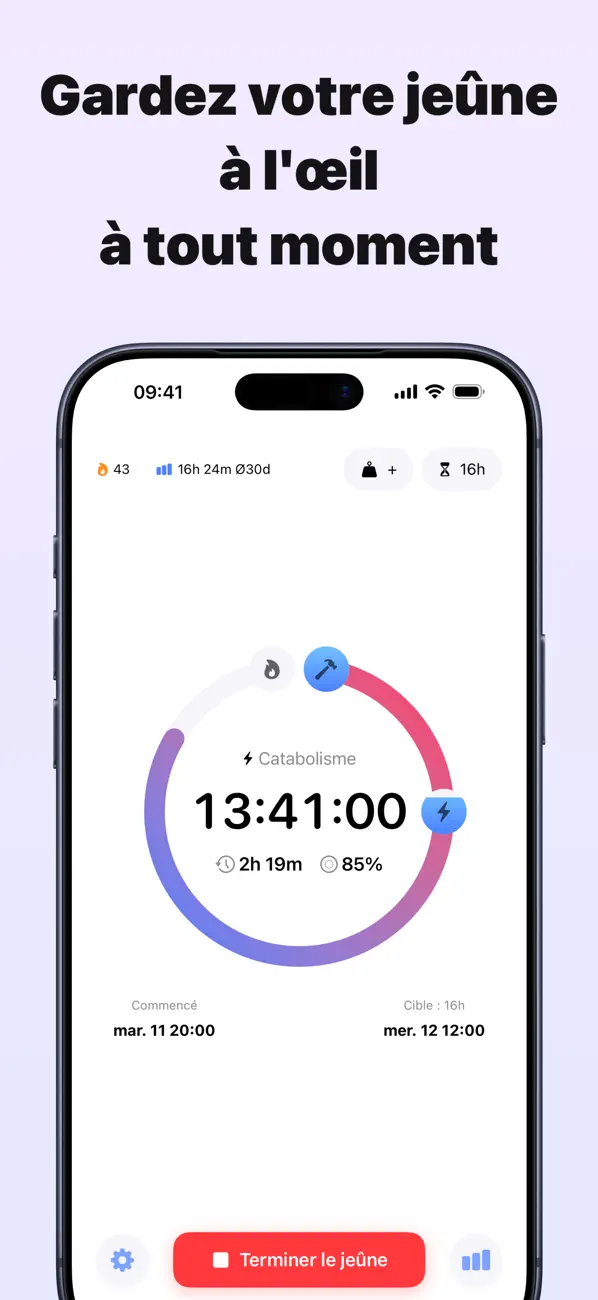 Screenshot #1 pour Jeûne Intermittent: FastUp