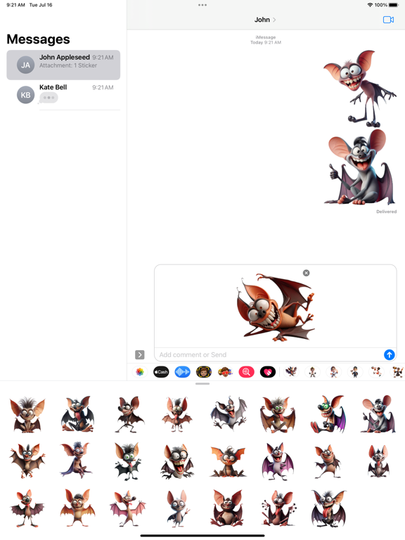 Screenshot #6 pour Goofy Bat Stickers