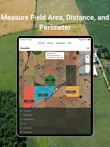 GPS Area Measure: GLandGo iPad screenshot
