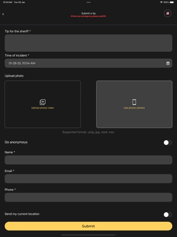 Lee County Sheriff’s Office-SC iPad screenshot