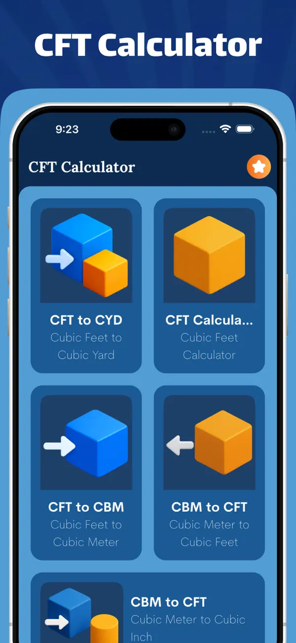 Screenshot #1 pour CFT Calculators - Cubic feet