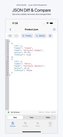 JSON DevKit Editor iPhone screenshot 2