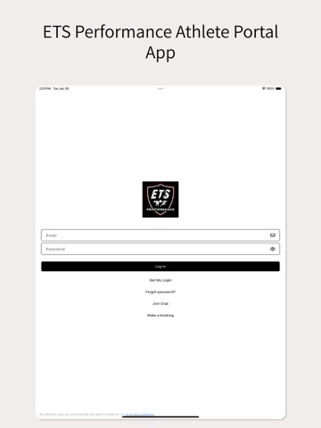 ETS Performance Athlete Portal iPad screenshot