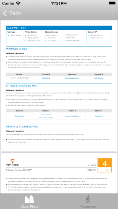 Fit Kids Coach’s Corner Screenshot