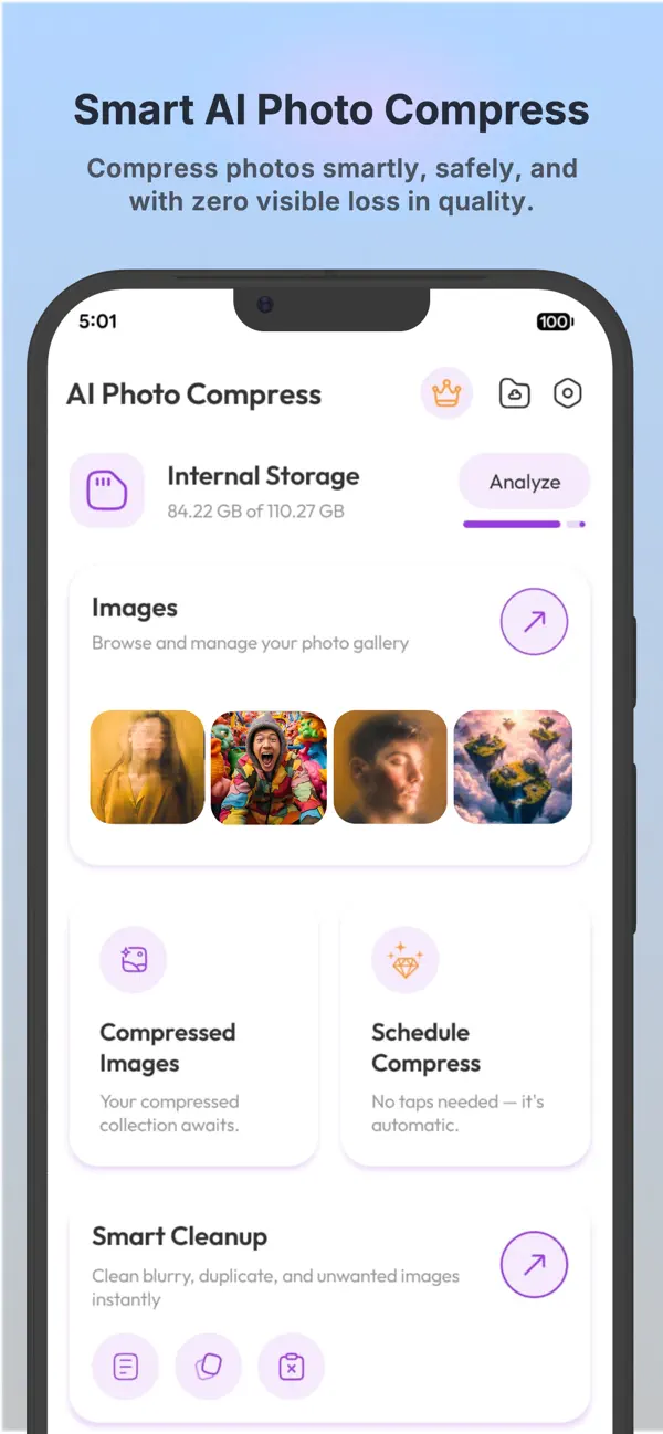 Screenshot #2 pour AI Photo Compressor: Cleanup