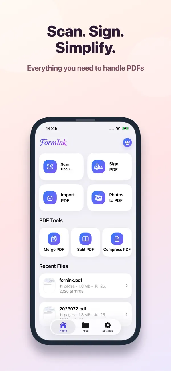 Screenshot #1 pour FormInk: PDF Scanner Sign App