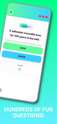 Over Under: Trivia Quiz Game iPhone screenshot