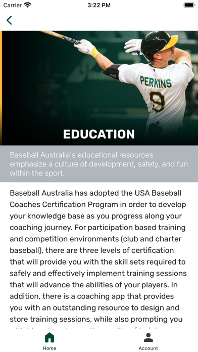 Baseball Australia Education Screenshot