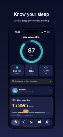 Moonwake: Sleep & Smart Alarm Screenshot 1 of 10