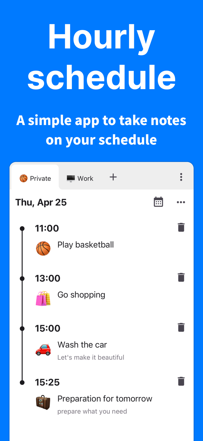 Timeline - Schedule by Hour