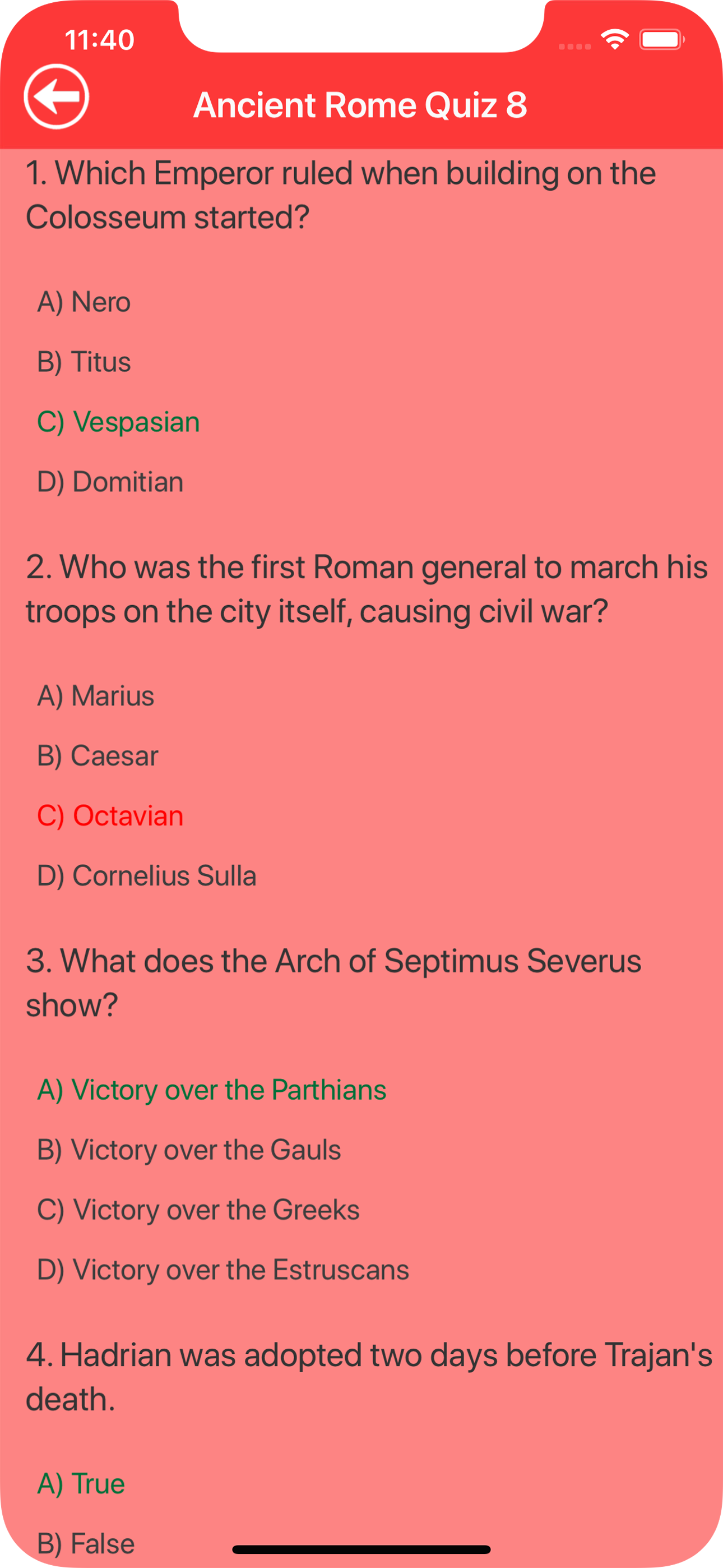 History of Ancient Rome Quiz