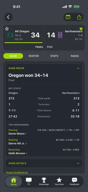 Northwestern Football screenshot 3