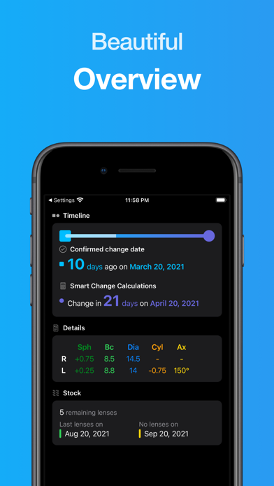 Screenshot #2 pour Lensy - Contact Lens Tracker