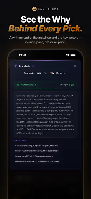 Da Vinci Bets: AI Sports Picks screenshot 4
