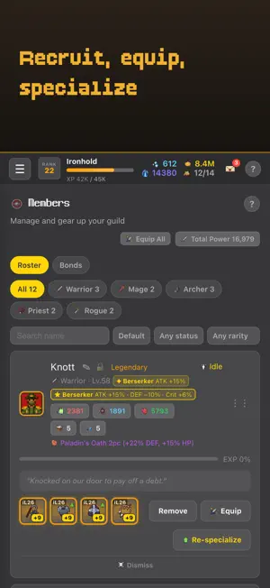 Idle Guild: Dungeon TEXT RPG screenshot 3