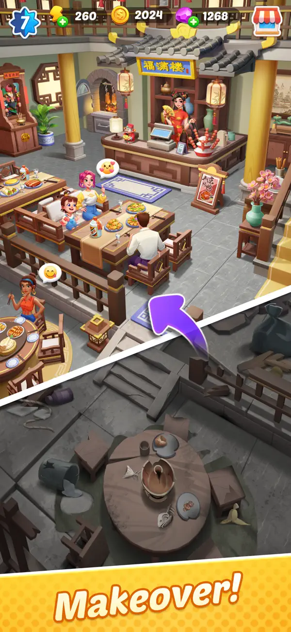 #2. Gossip Street: Merge & Cook (iOS) Von: Shanghai Zhenglang Technology Co., Ltd.