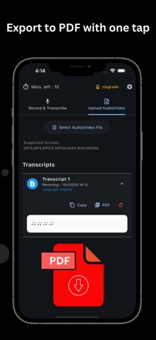 iTranscribeAI - Audio to Text iPhone screenshot