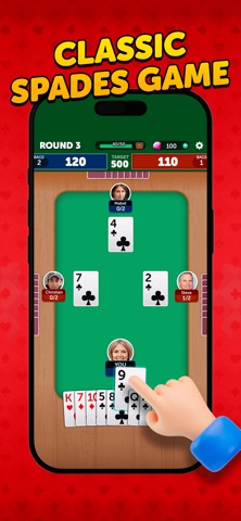 Spades - Fun Card Game iPhone screenshot