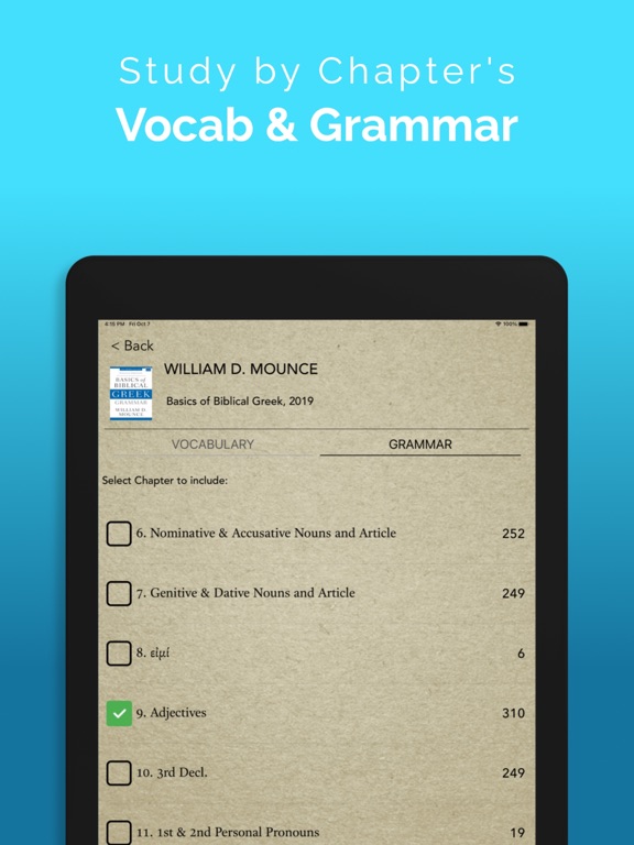 ParseGreek - Greek Quizzing iPad screenshot 4 - Education app
