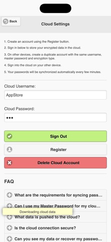 Easy Password Storage iPhone screenshot