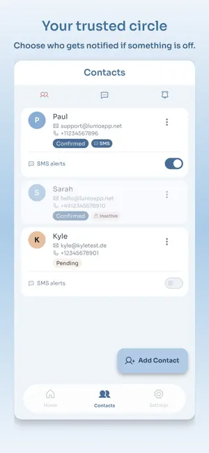 Lunio — Daily Safety Check-In screenshot 2