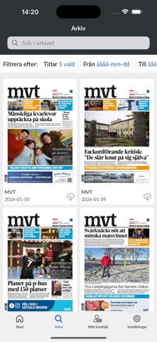 E-tidning MVT iPhone screenshot