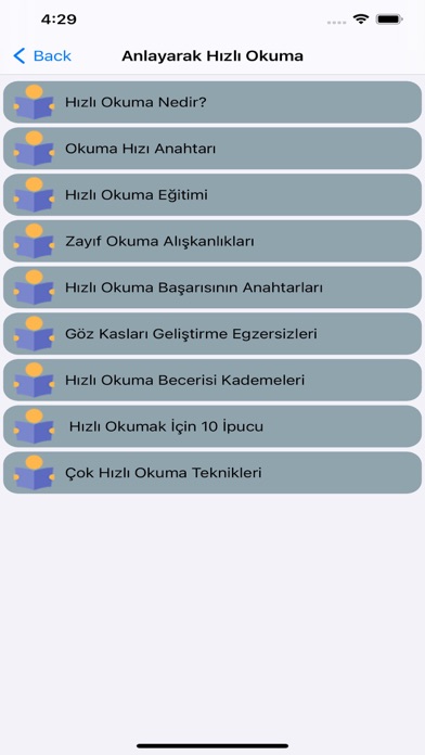 Hızlı Okuma ve Egzersizler Screenshot
