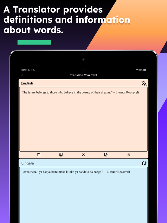 English Lingala Translator iPad screenshot 2 - Education app