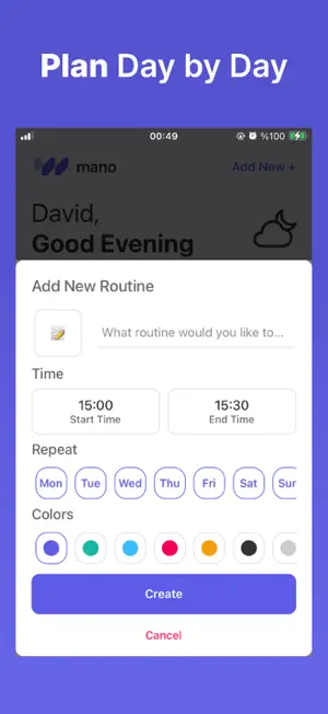 Create Routine - Mano screenshot 2
