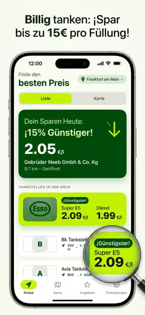 Spritpreise: Tanken App & E10 screenshot 1