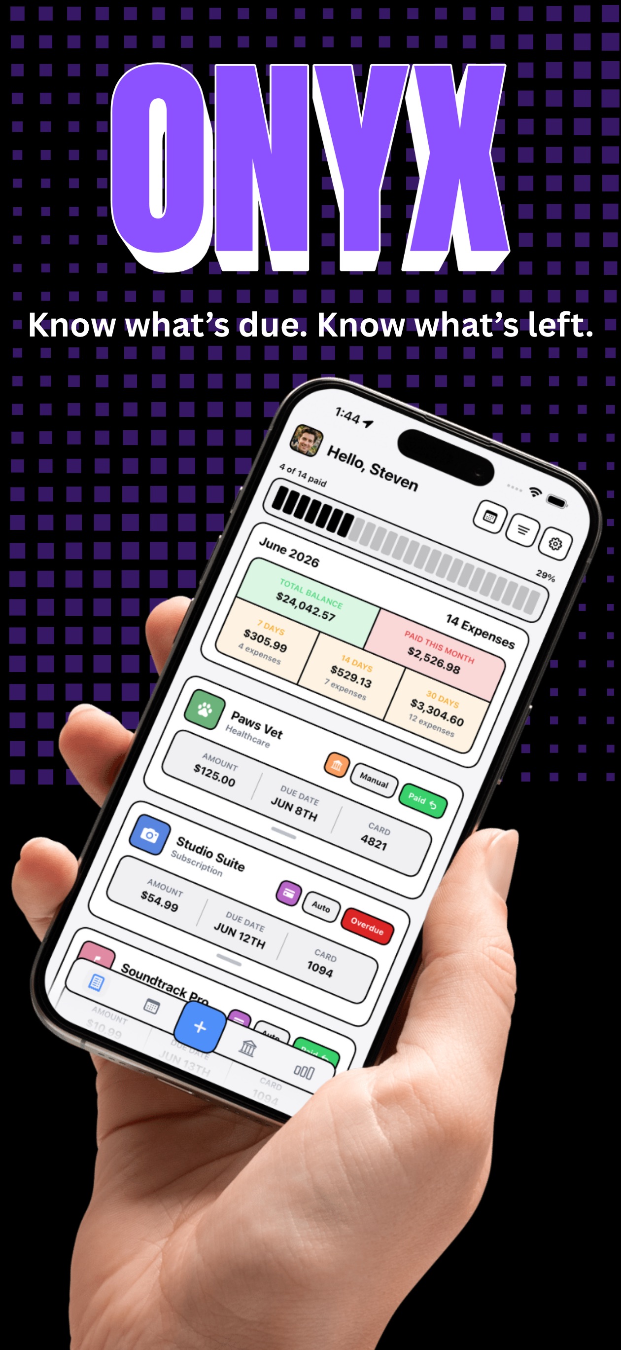 Screenshot 1 of ONYX: Bill & Money Tracker