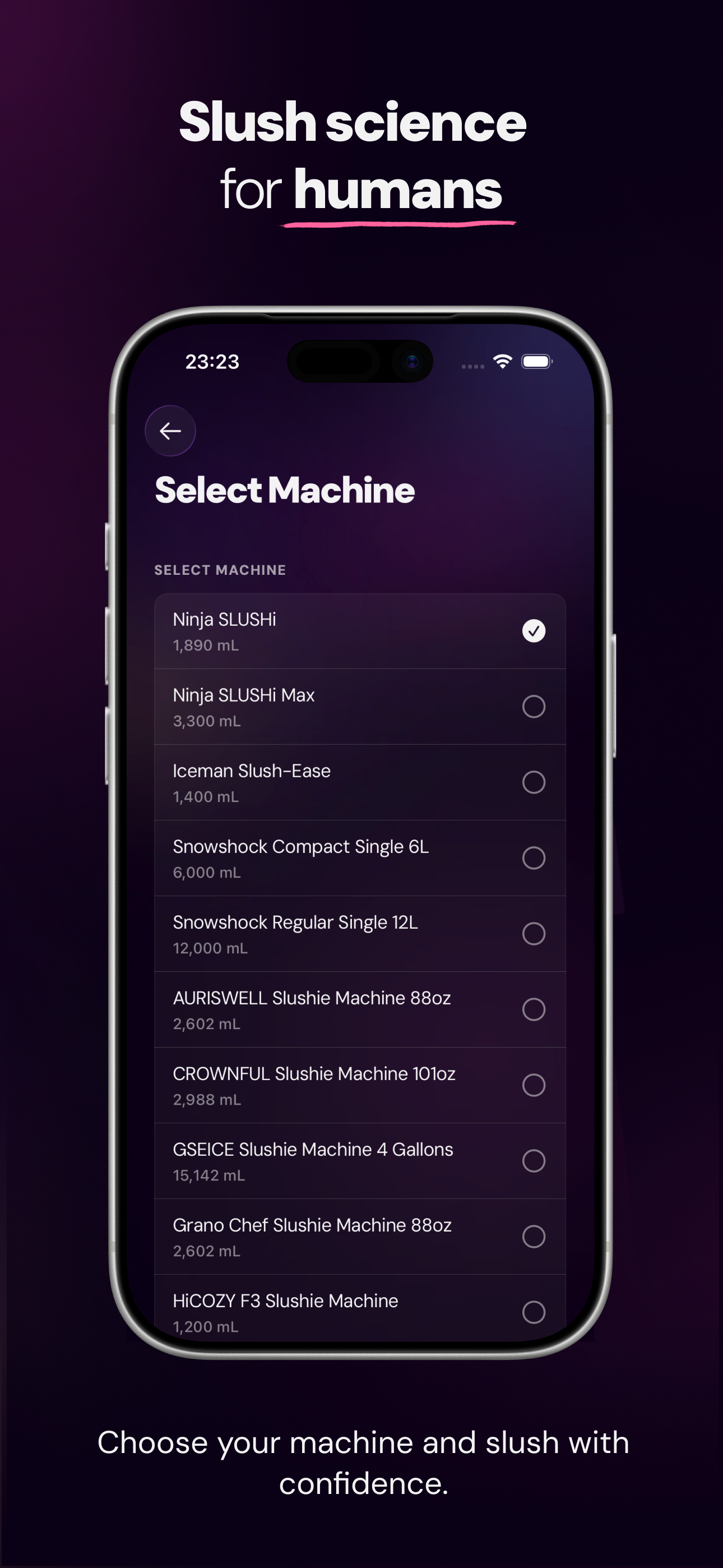 Slush Calculator: Slushable