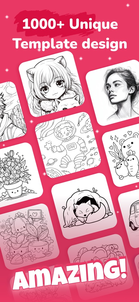 AR Sketch Anime: Trace Drawing - Explore an extensive template library featuring over 1000 unique designs, from intricate anime characters to charming animal illustrations.