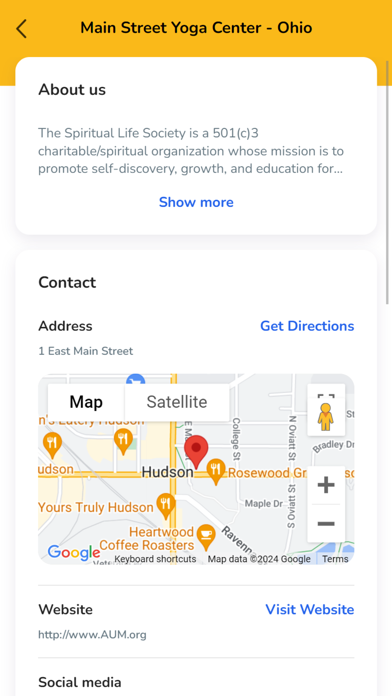 Ohio Main Street Yoga Centers Screenshot