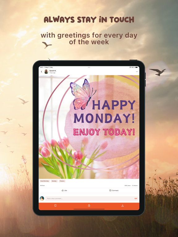 Good Morning Night Quotes GIFs iPad screenshot 7 - Entertainment app