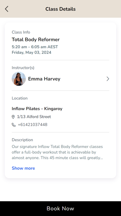 Inflow Pilates Screenshot