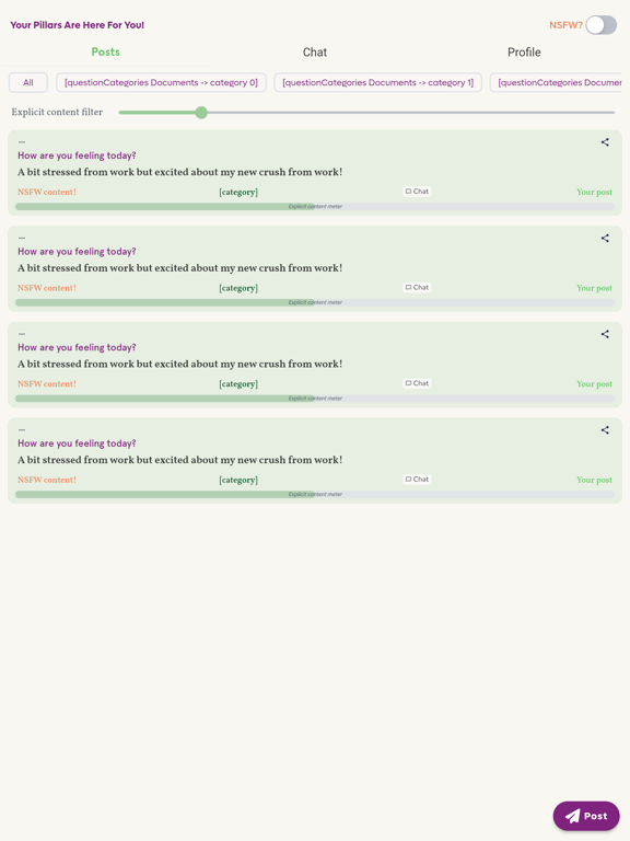 Chaterpilar iPad screenshot 3 - Social Networking app
