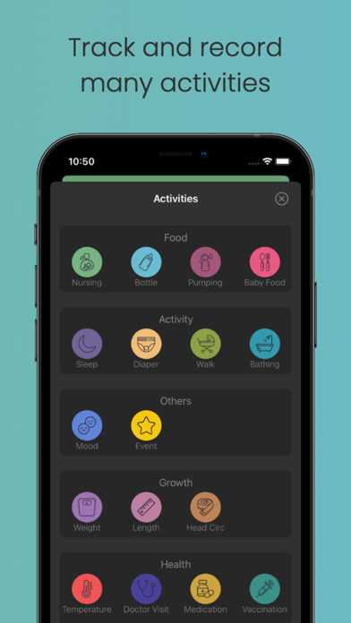 TicTacBaby: Baby Care Tracking iPhone screenshot