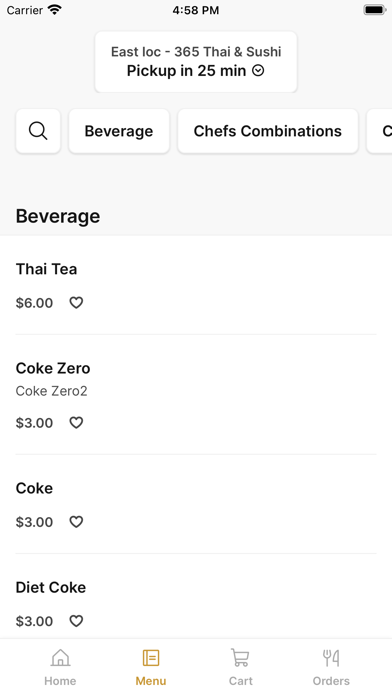 365 Thai & Sushi iPhone screenshot 2 - Food & Drink app