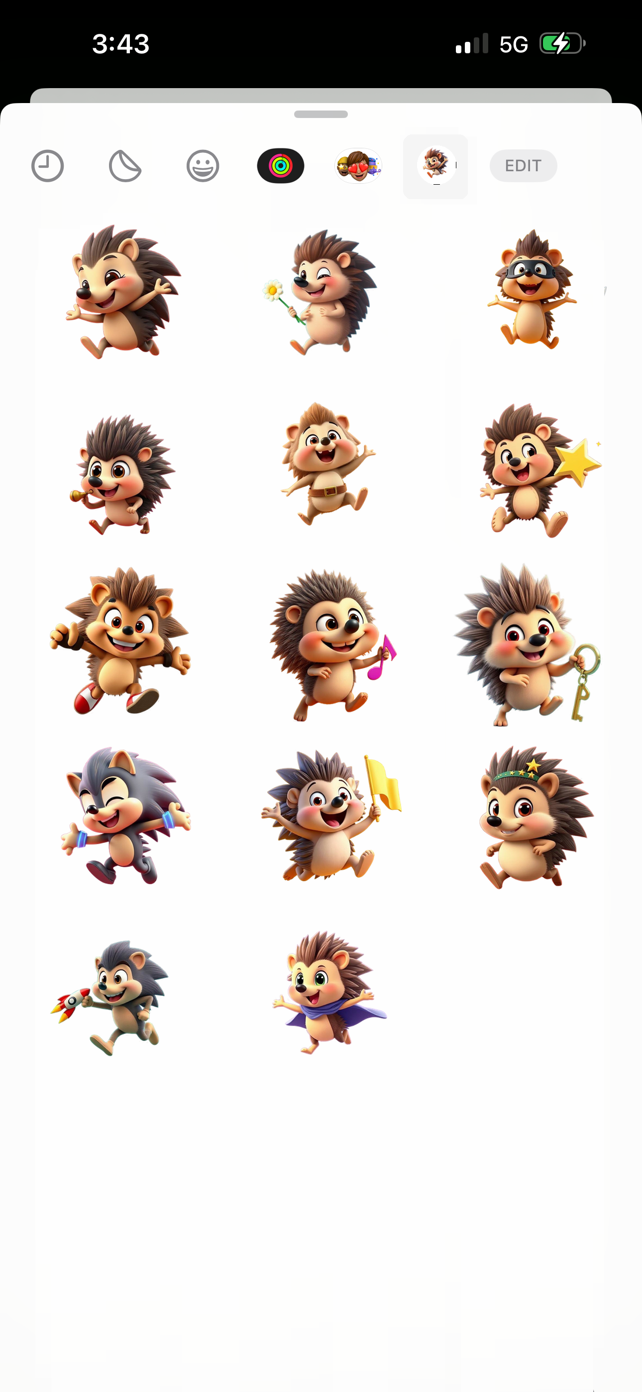 Hopping Hedgehog Stickers