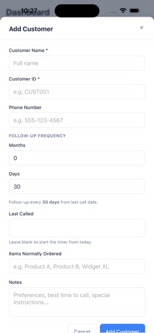 Customer Follow-up screenshot