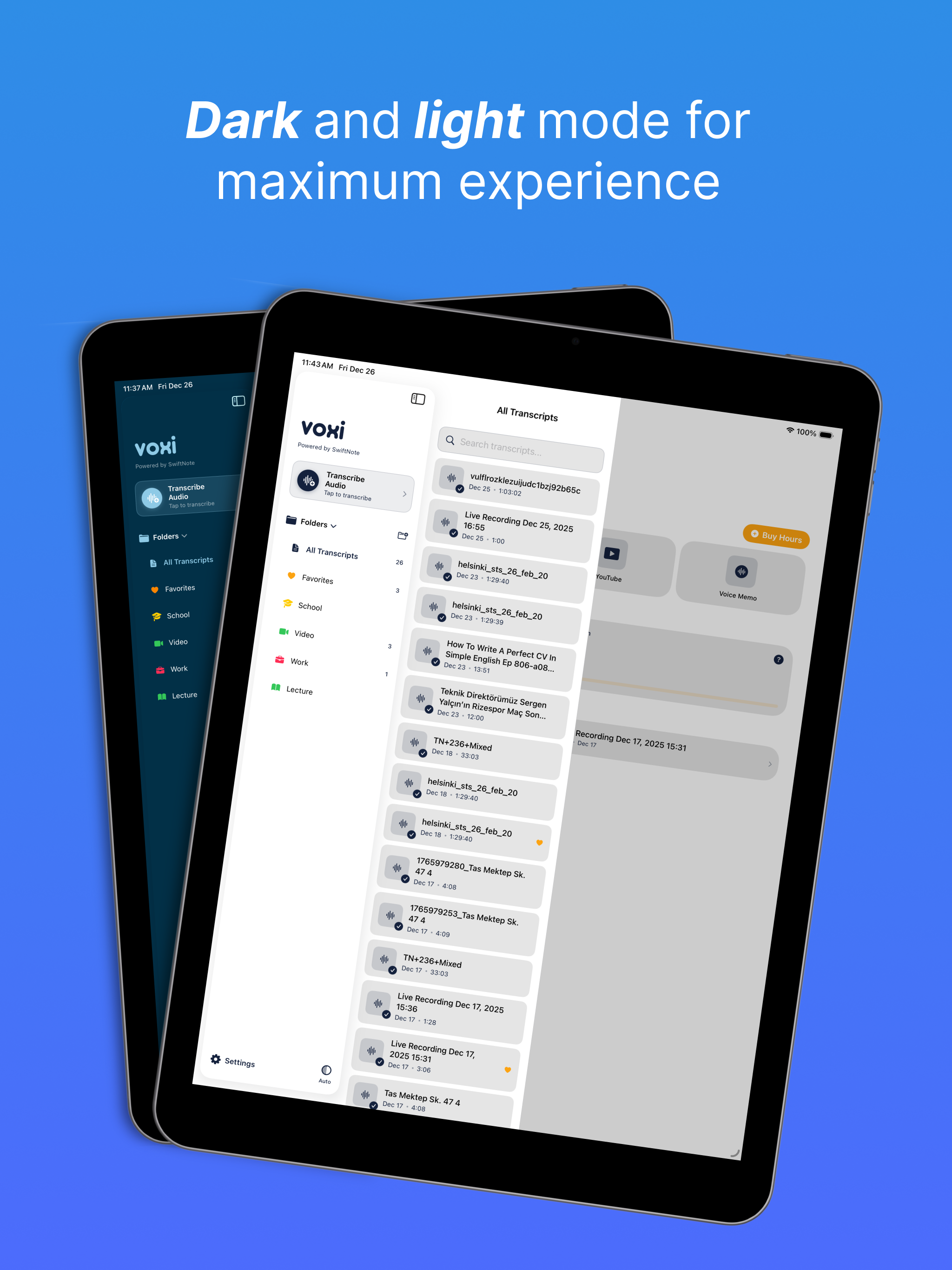 Transcribe Audio to Text VOXI