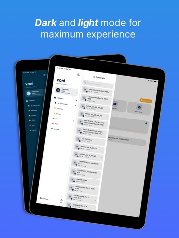 Transcribe Audio to Text VOXI iPad screenshot
