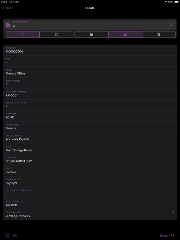 Versatile Records On-The-Go iPad screenshot 5 - Business app