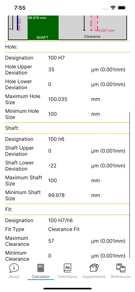 Fit Tolerance ISO Pro screenshot 2